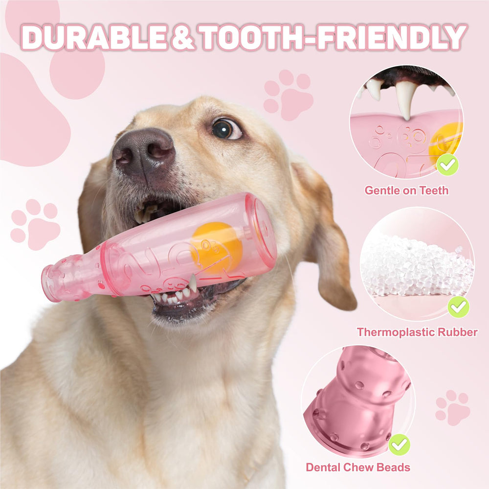 TagME 3-in-1 dog toy — ball-bottle action for fetch and chew