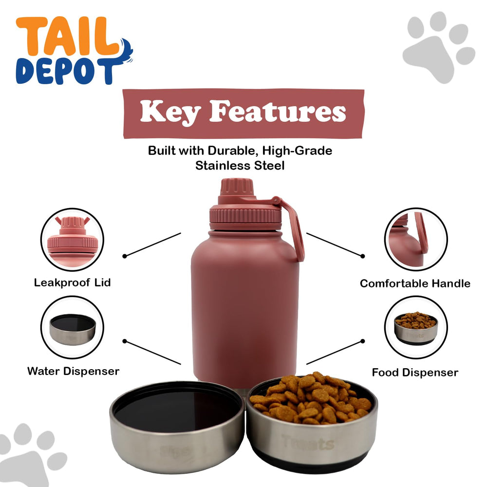 Tail Depot Snack Tank water chamber highlighting BPA-free construction for outdoor use.