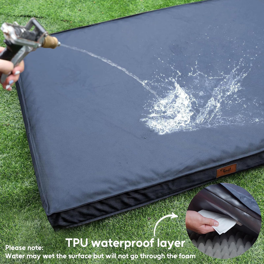 Tail Stories washable cover highlights easy-clean, waterproof protection for mess-free maintenance