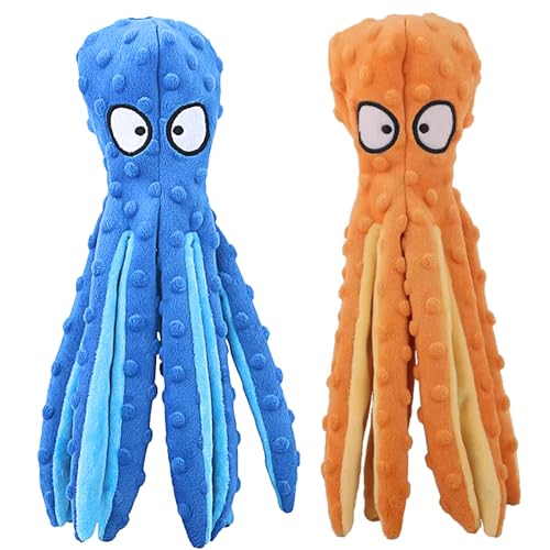 Tail Town Octopus dog toy blue side view ideal for fetch and solo play