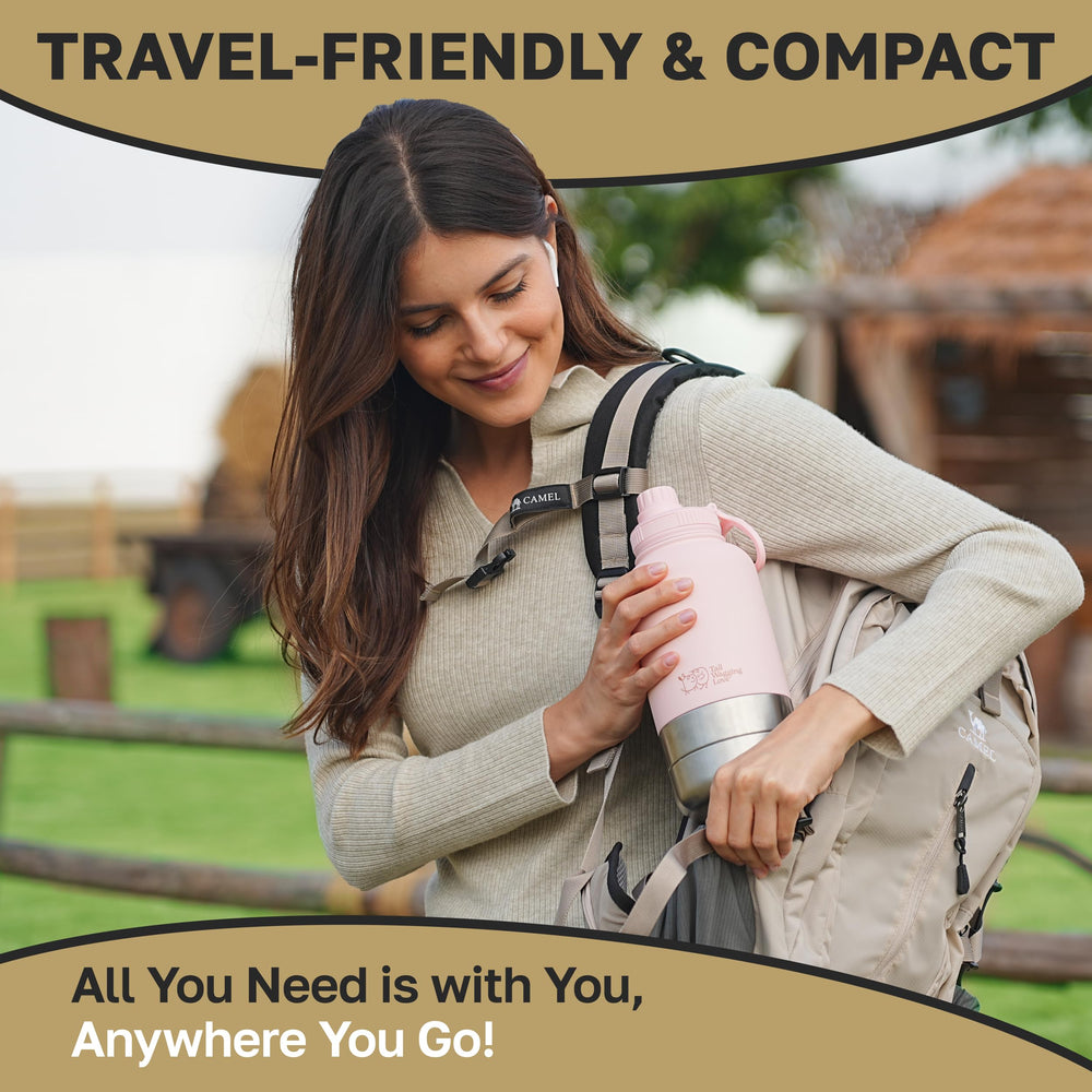 Tail Wagging Love dual-use bottle keeps both owner and dog hydrated during adventures.