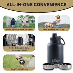 Tail Wagging Love on-the-go use bottle supports easy one-handed pouring for pets and people.