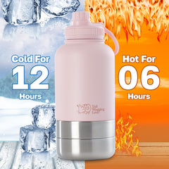 Tail Wagging Love dual-use bottle with bowls enables shared meals on adventures.
