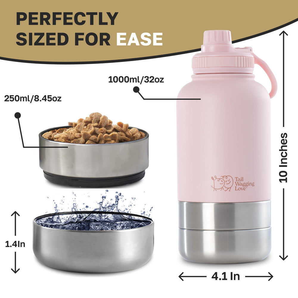 Tail Wagging Love 32oz bottle supports shared adventures with pets.