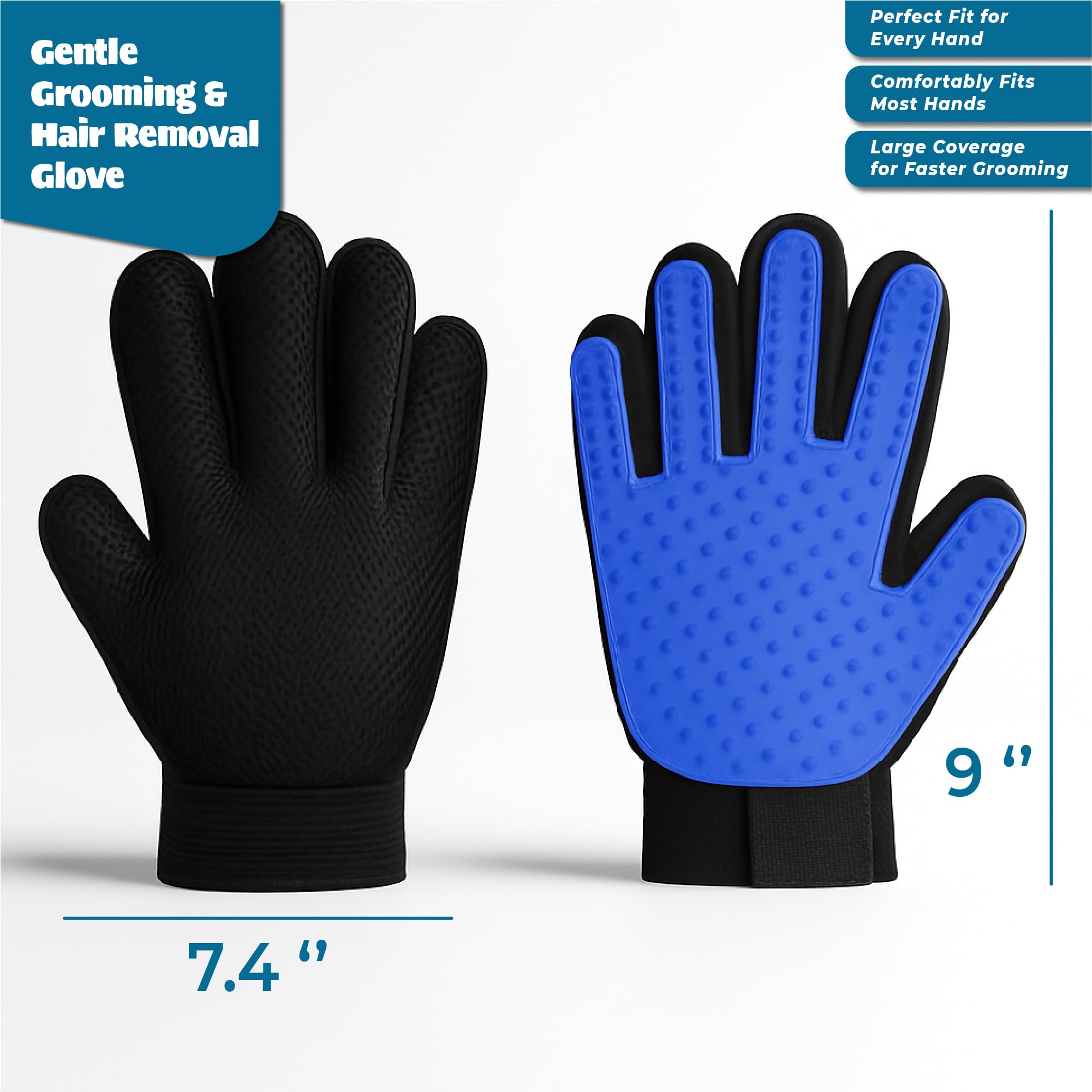 Tailio grooming gloves pair in action during bath time grooming.