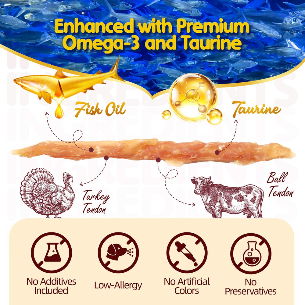 TailParty Turkey Tendons fish oil visual, supports coat health and skin vitality