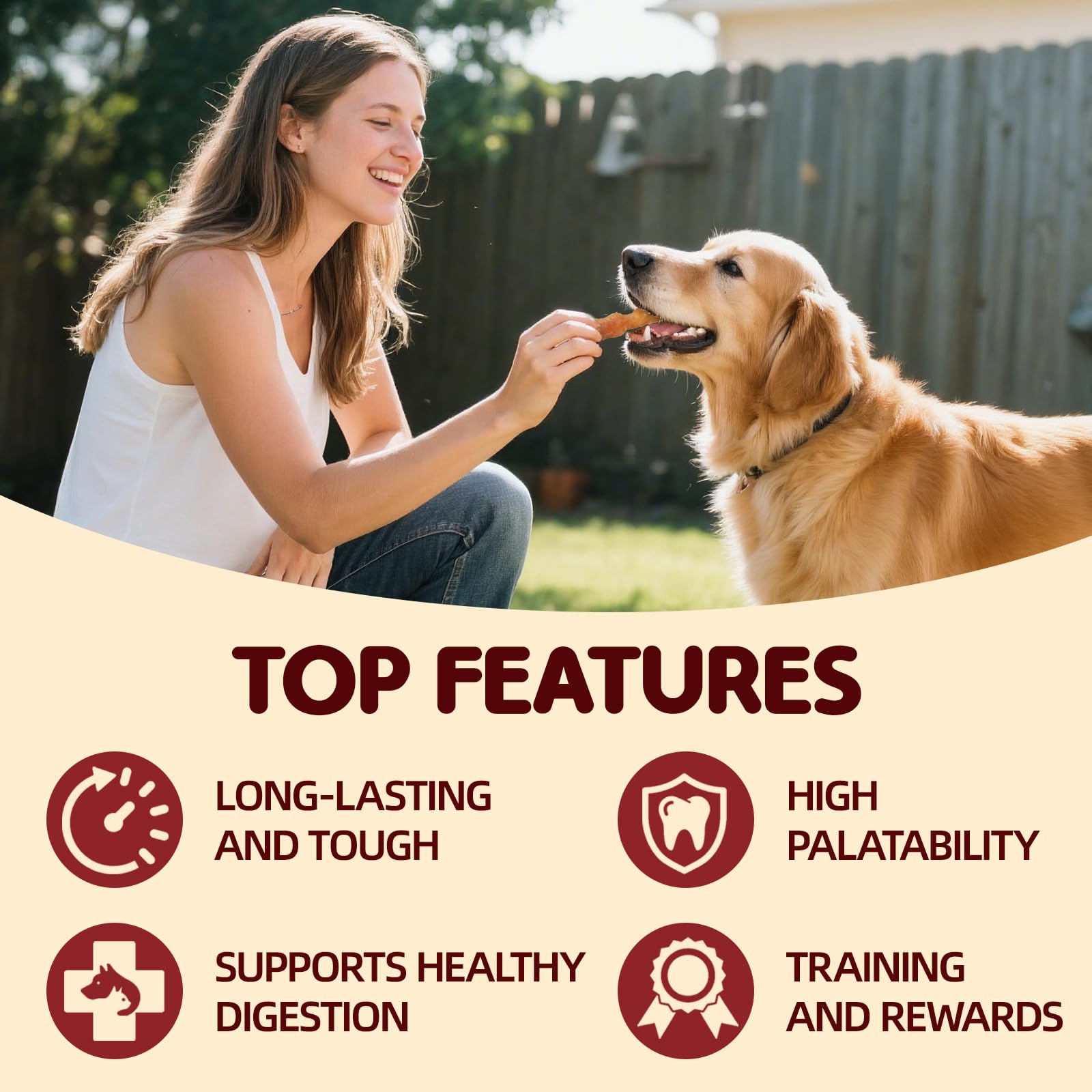 TailParty turkey tendons rawhide-free image conveys safe chewing option