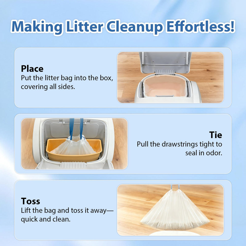 TAILRYTH 21-65-in-x-11-8-in bags fit most automatic litter boxes.