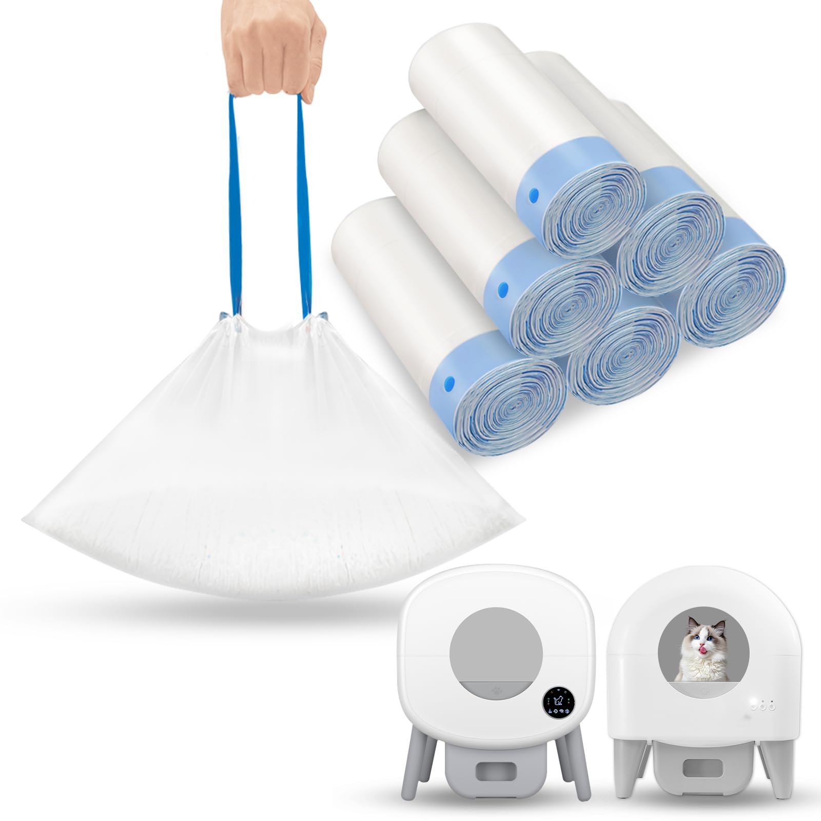 TAILRYTH drawstring closure litter bag for quick sealing and odor control