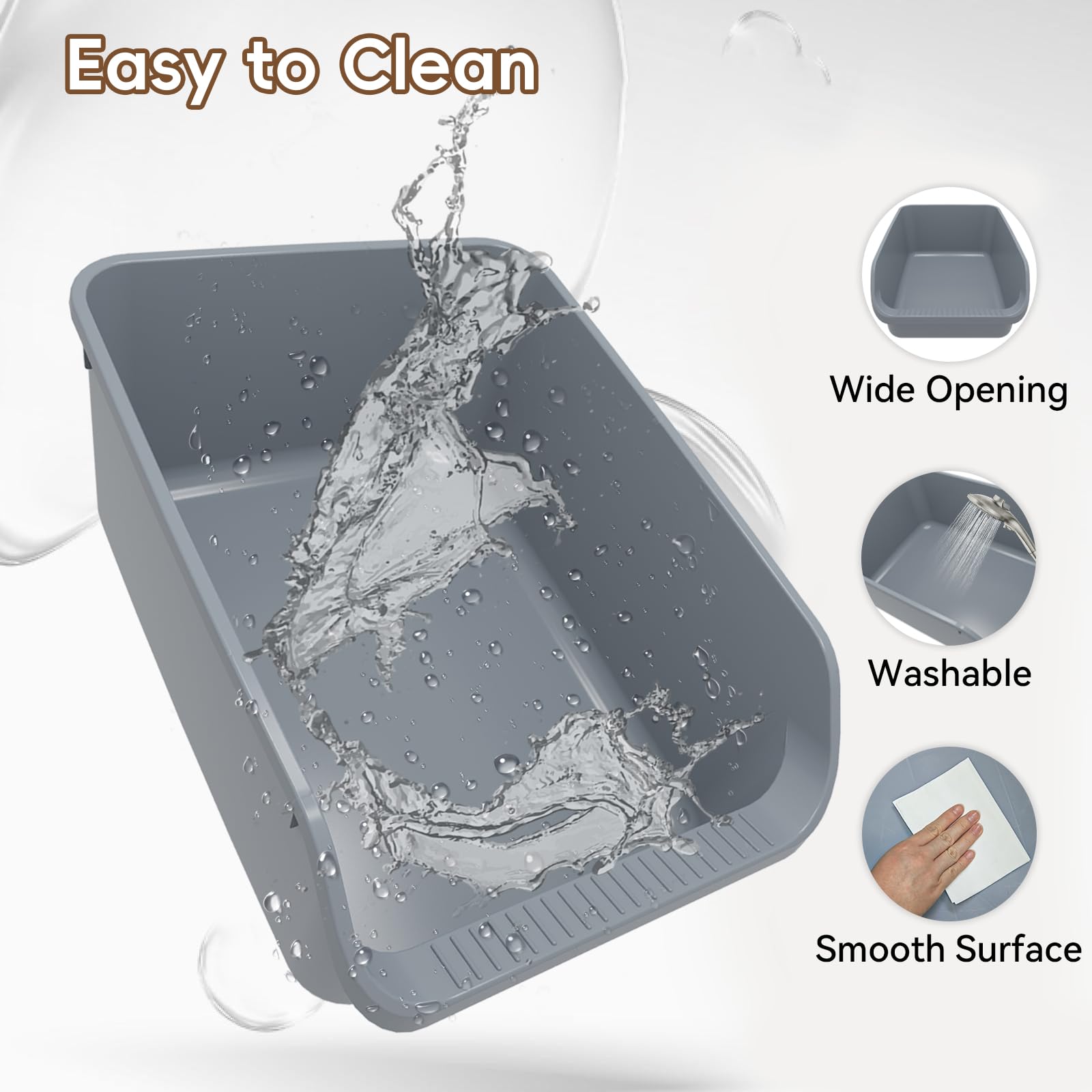 TAILRYTH litter box high-sides minimizes litter scatter for multi-cat households