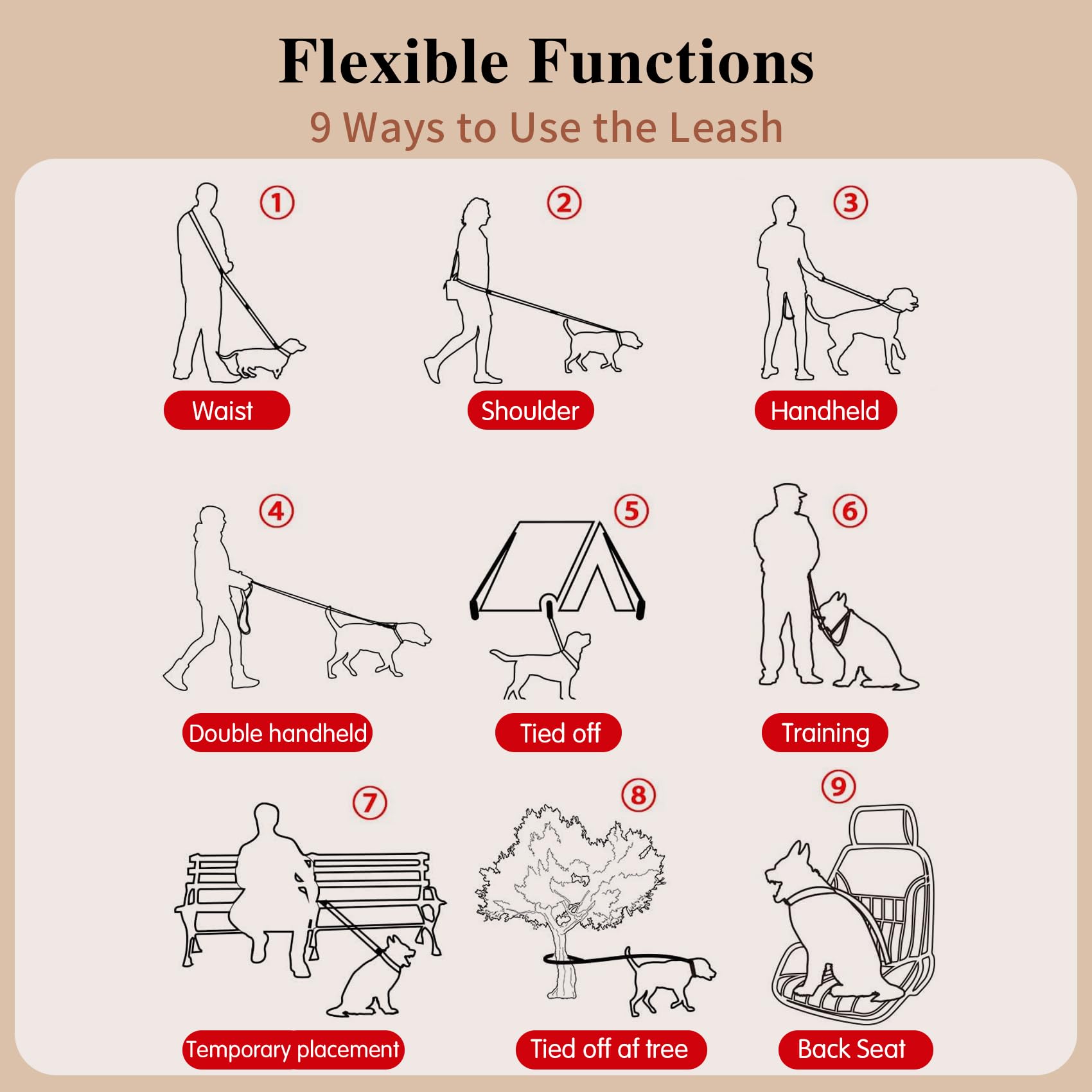 Tails & Tales waist and crossbody option keeps hands free during errands.