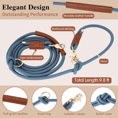 Tails & Tales double-dog leash swivel keeps two dogs aligned and under control