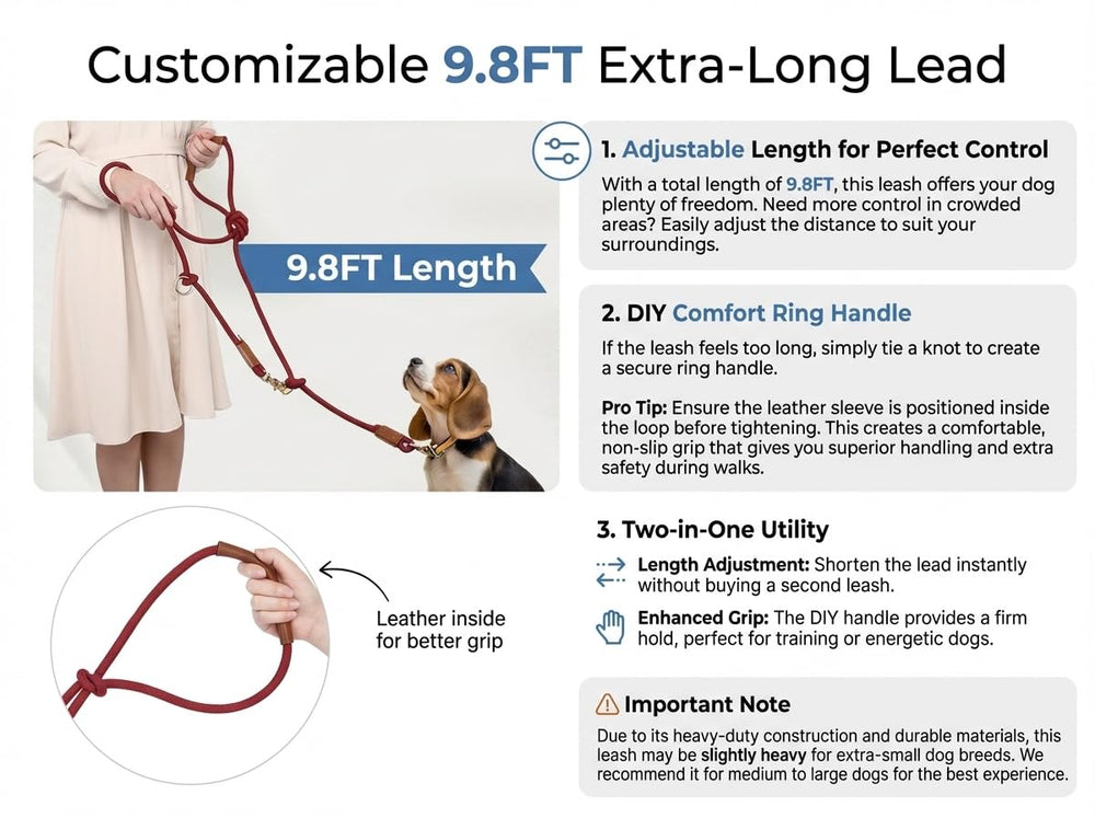 Tails & Tales dual-handle slip-lead offers closer control when needed