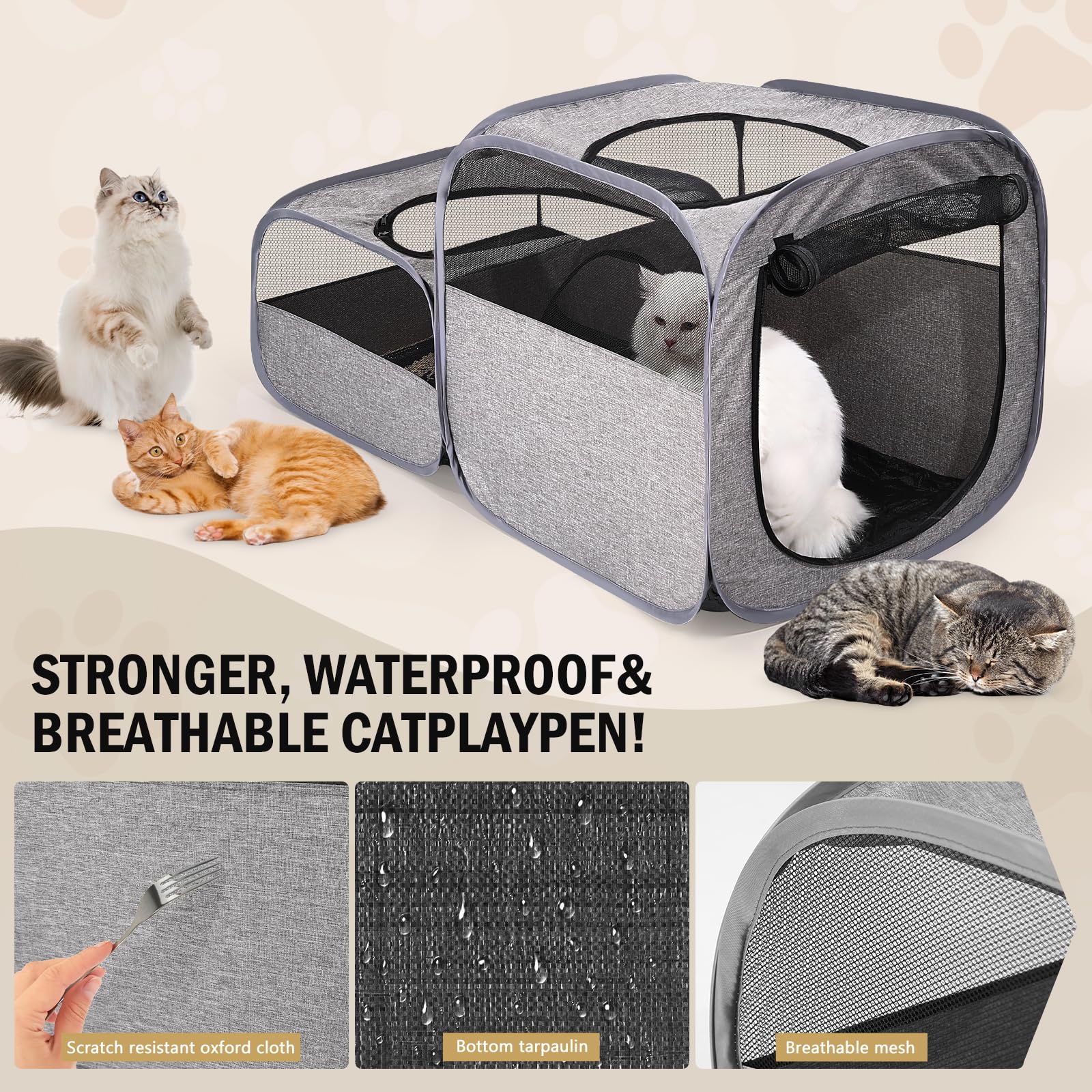 TailTastic 2-zone layout separates sleeping area from feeding or potty