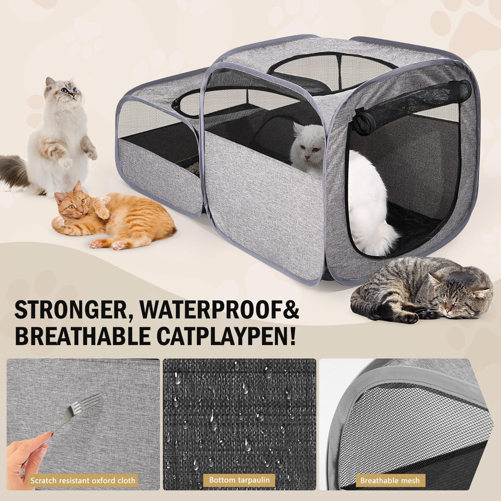 TailTastic 2-zone layout separates sleeping area from feeding or potty