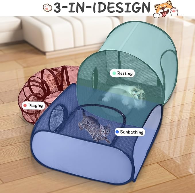 TailTastic cat enclosure with soft sides for gentle play.