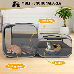 TailTastic cat playpen waterproof base keeps paws clean on damp ground