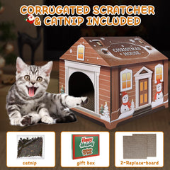 TailTastic Christmas snowman decor adds festive charm to indoor cat playtime.