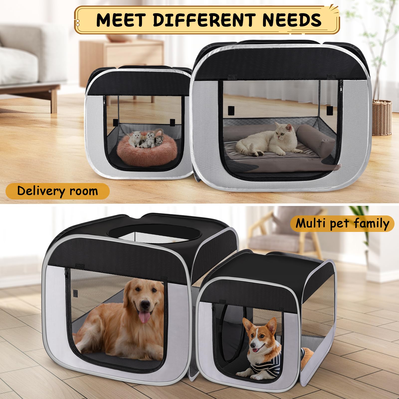 TailTastic maternity space inside playpen for nursing mother cats