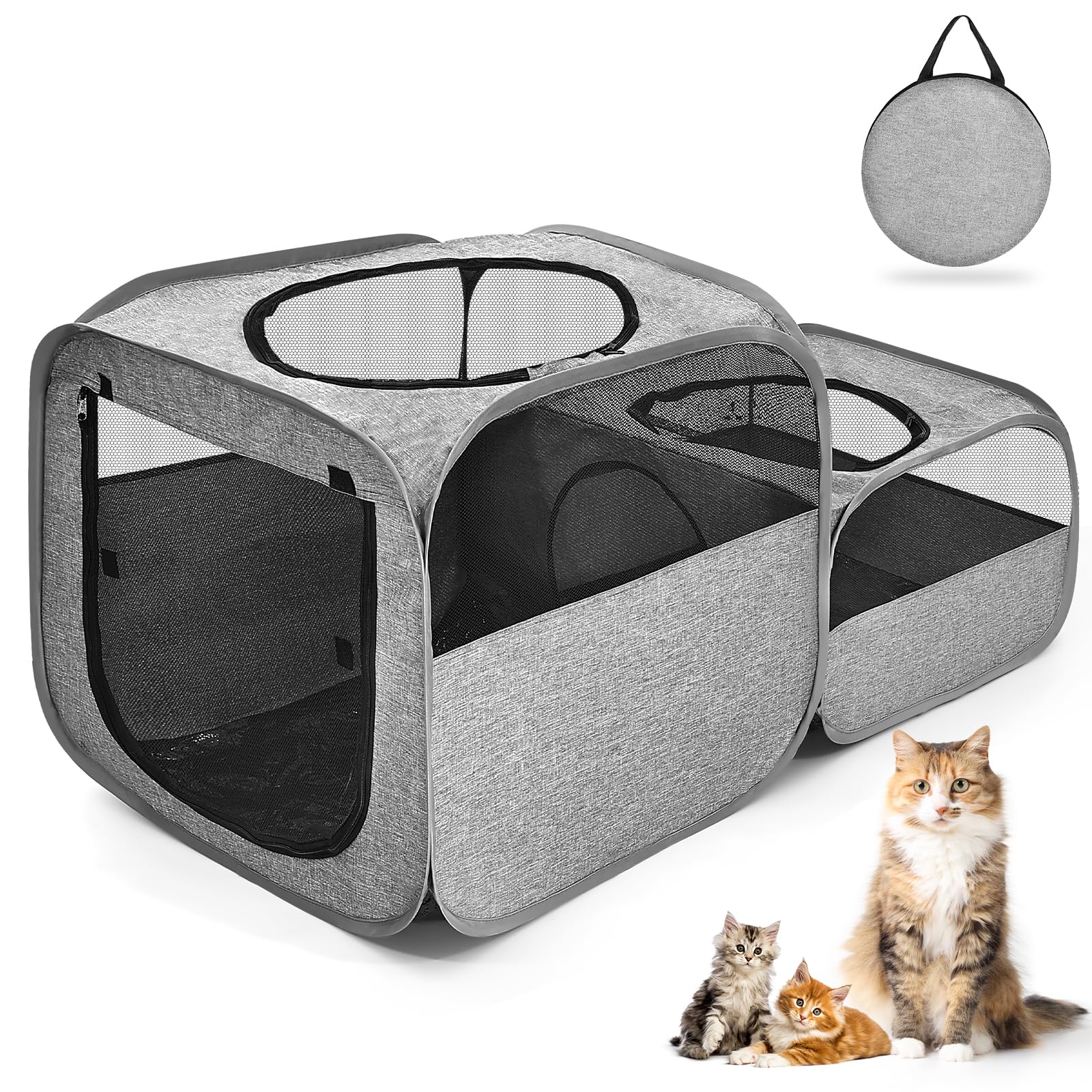 TailTastic outdoor cat playpen folded setup for quick, secure space