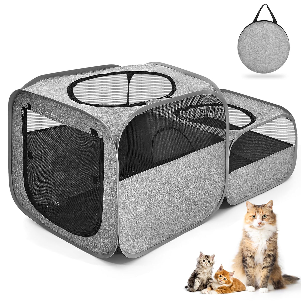 TailTastic outdoor cat playpen folded setup for quick, secure space
