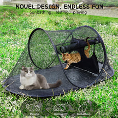 TailTastic outdoor cat tent sunshade showcases outdoor shade and insect protection.