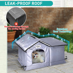 TailTastic Weatherproof Cat House base raises 5 cm to prevent pooling.