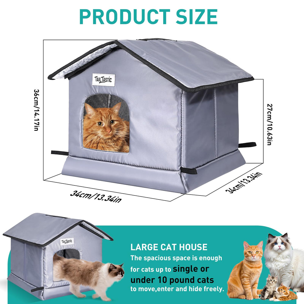 TailTastic weatherproof cat house fits cats up to 12 lbs outdoors
