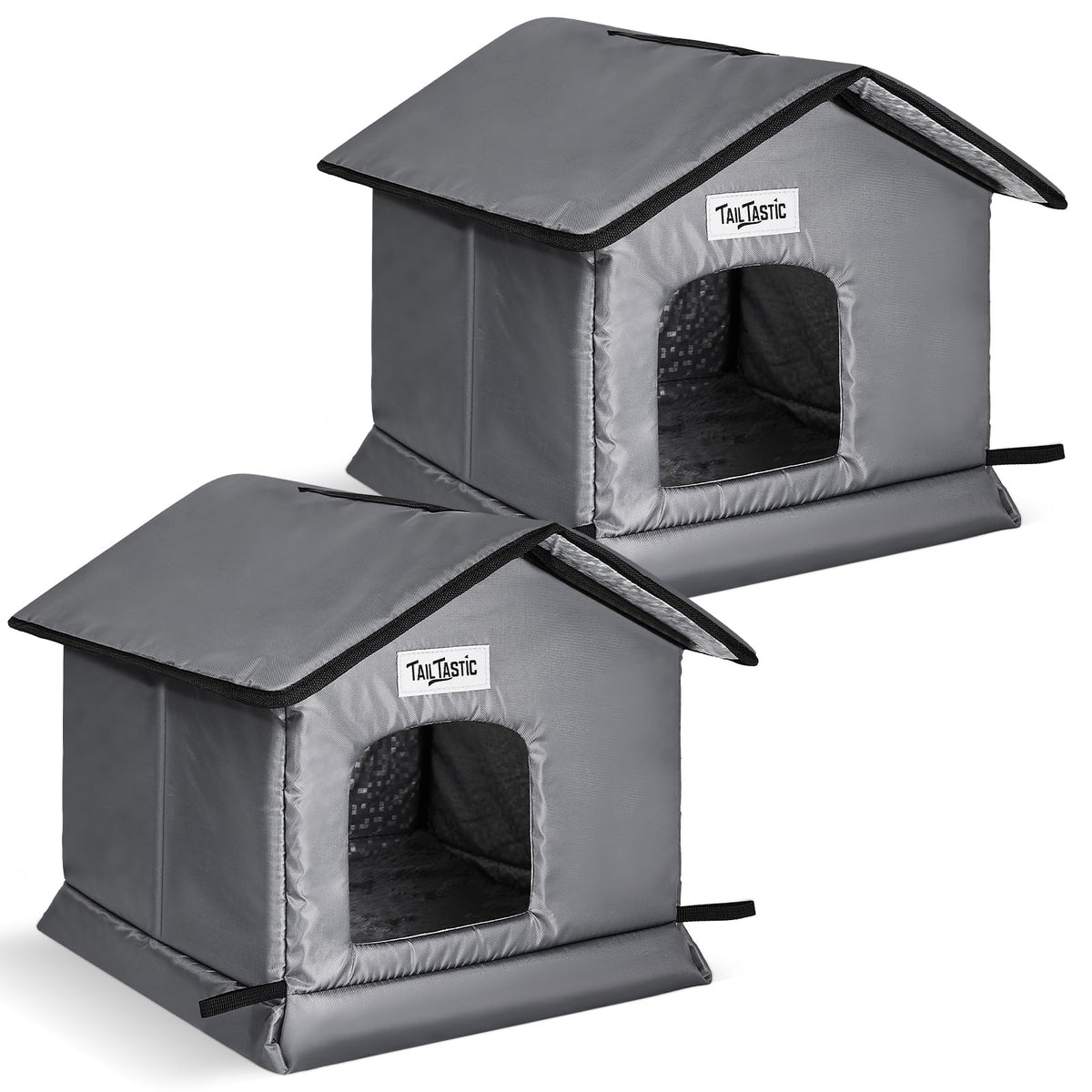 TailTastic weatherproof cat house roof closeup showing water-resistant seam protection for light rain