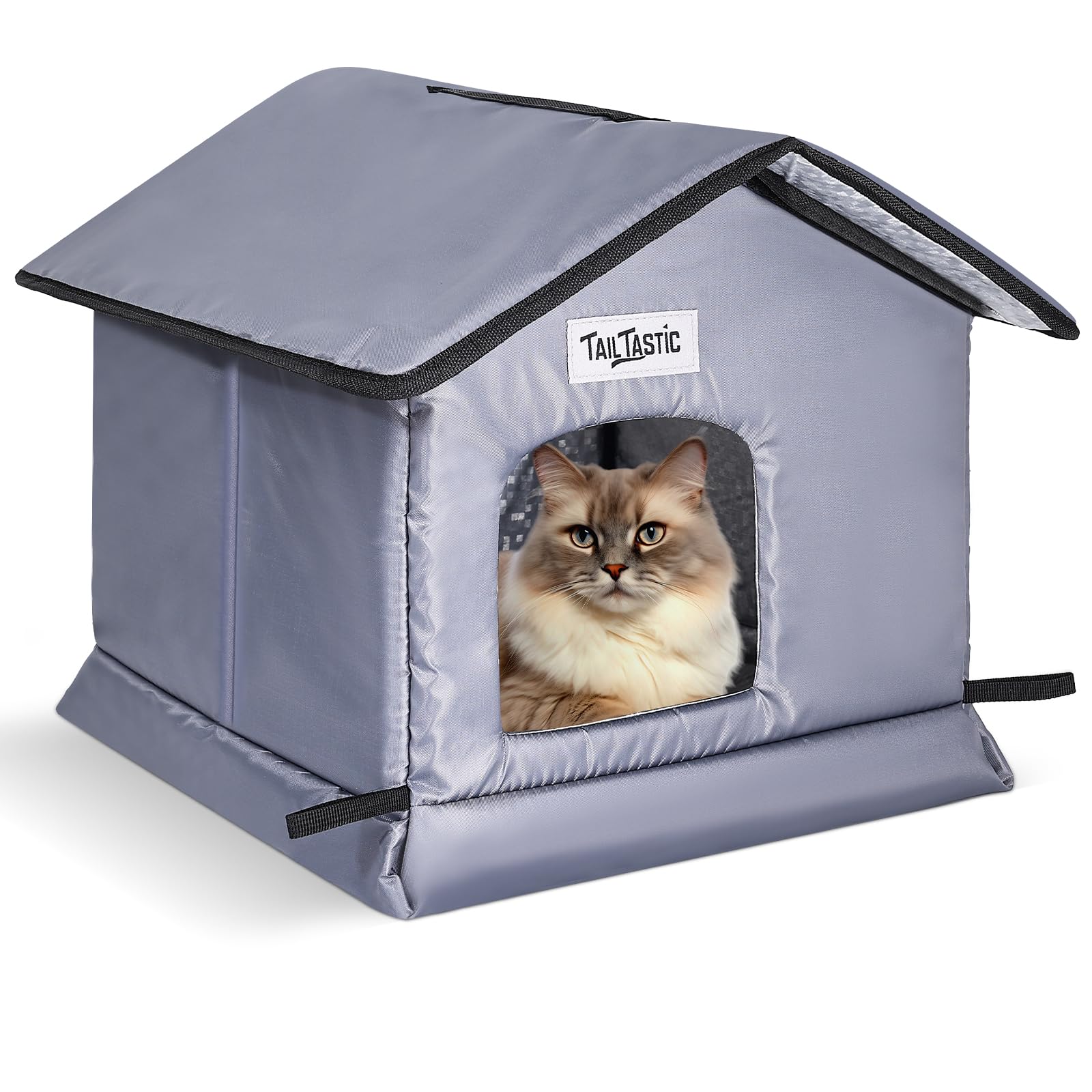 TailTastic weatherproof cat house roof shields rain for outdoor cats