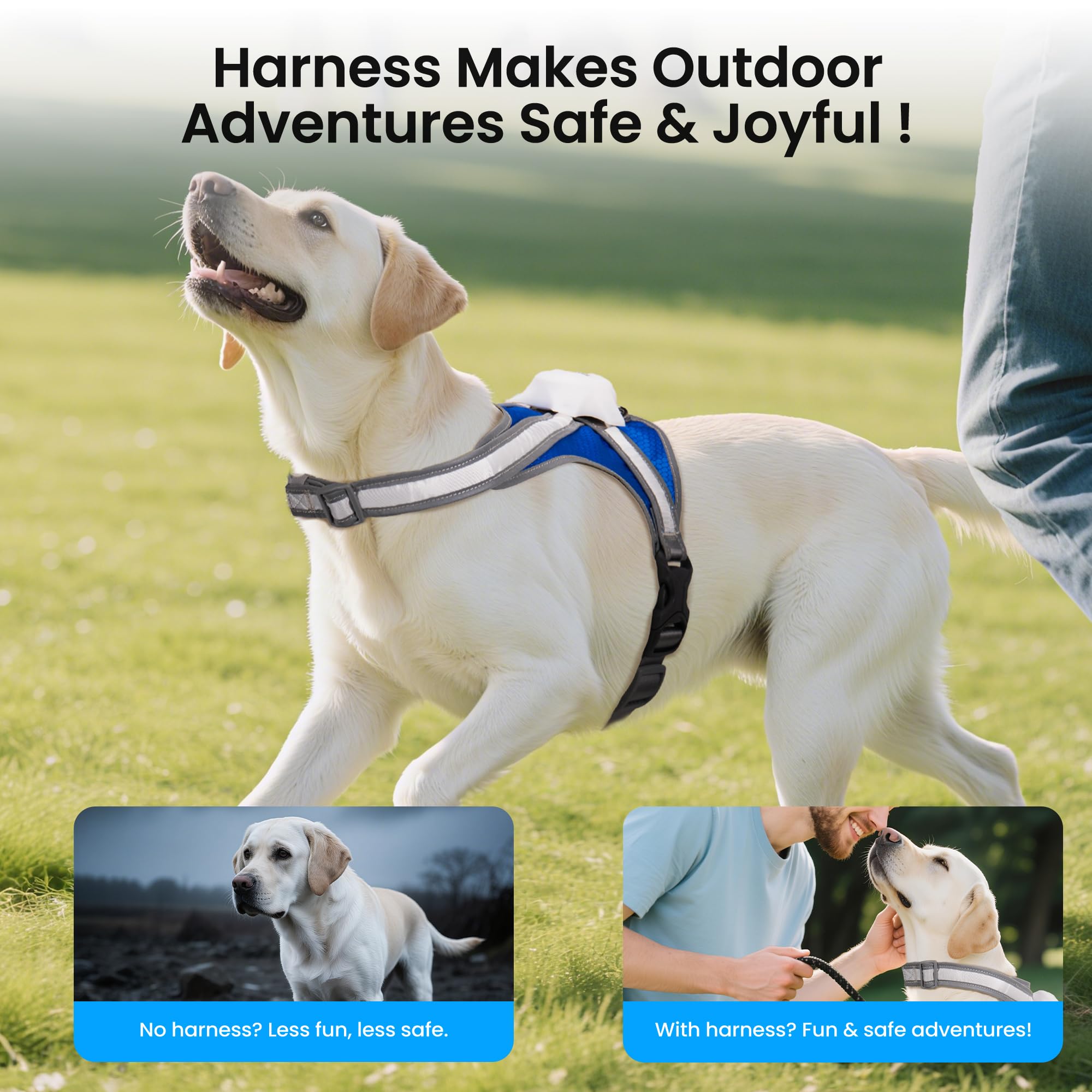 Tailuxe Light Up Dog Harness battery lasts up to 8 hours of illumination.