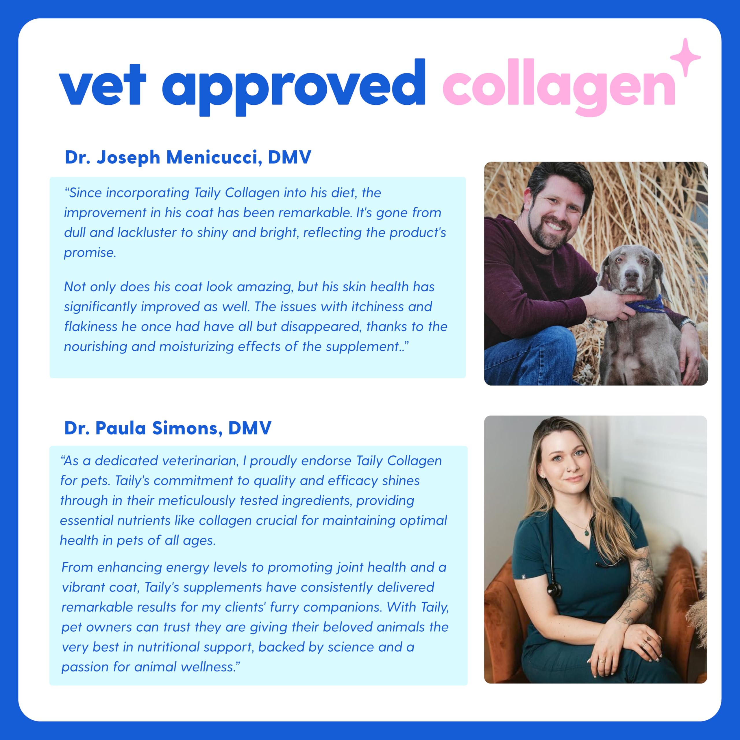 Taily collagen for pets skin softness demonstrates gentle relief from flaky skin.