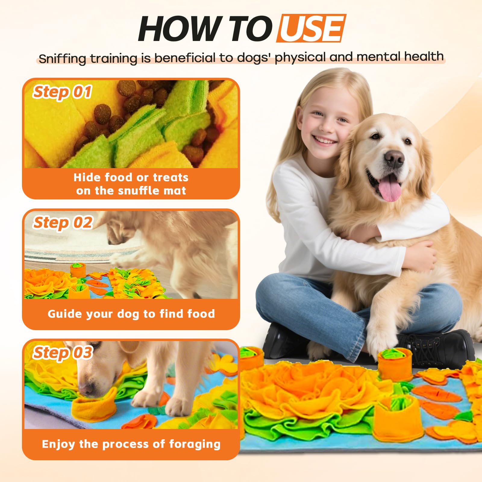 TAIMUTTAL snuffle mat machine-washable design simplifies cleaning after playtime.
