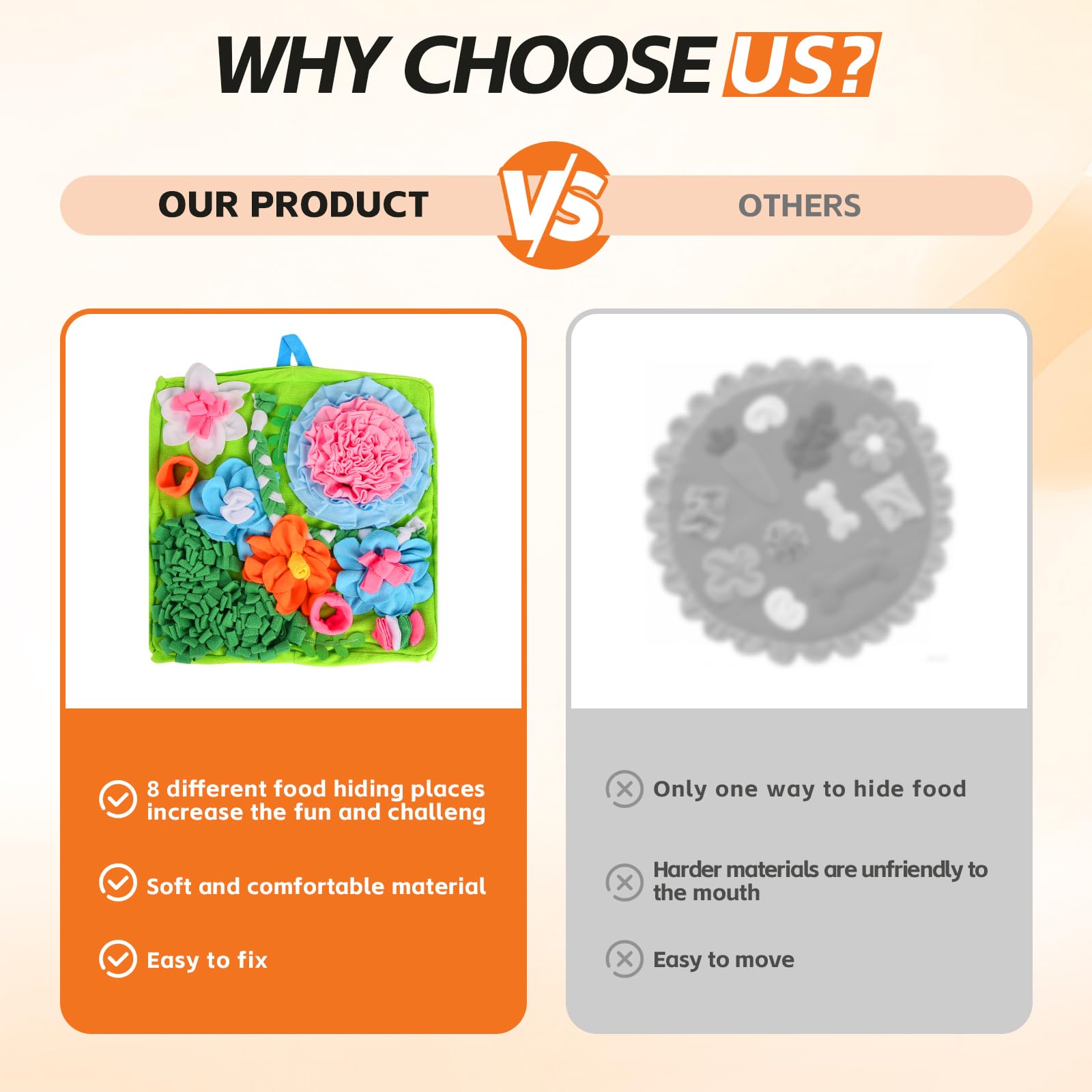 TAIMUTTAL snuffle mat helps cats or dogs reduce boredom and furniture scratching