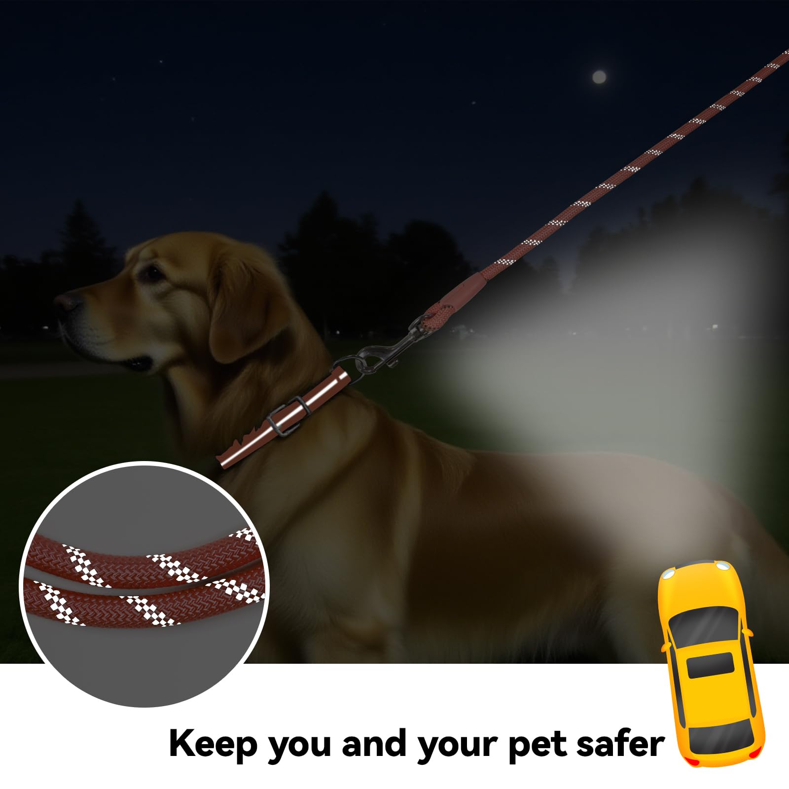 Tairro 15ft black leash featuring high strength nylon for rugged outdoor use