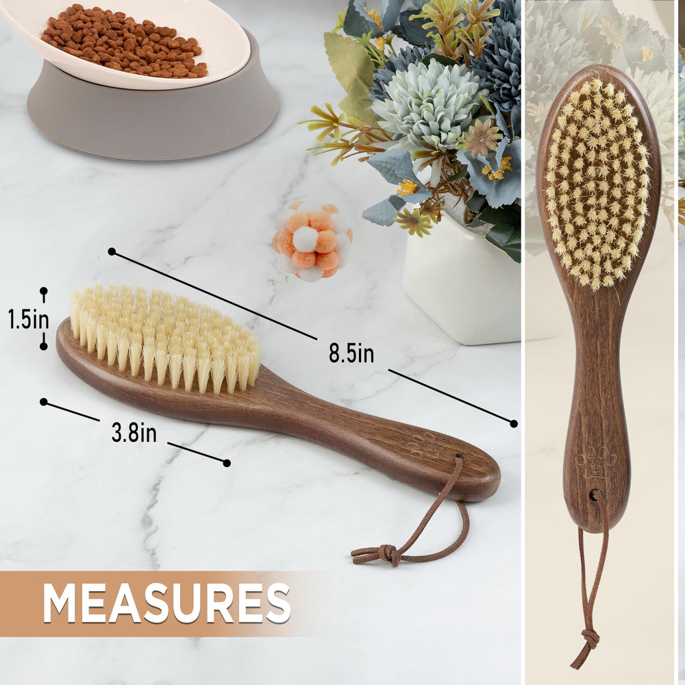 TAKAVU brush held in hand demonstrates calming grooming routine