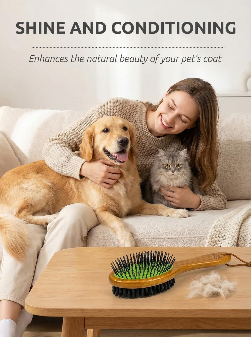 TAKAVU pin & bristle brush suitable for dogs and cats grooming