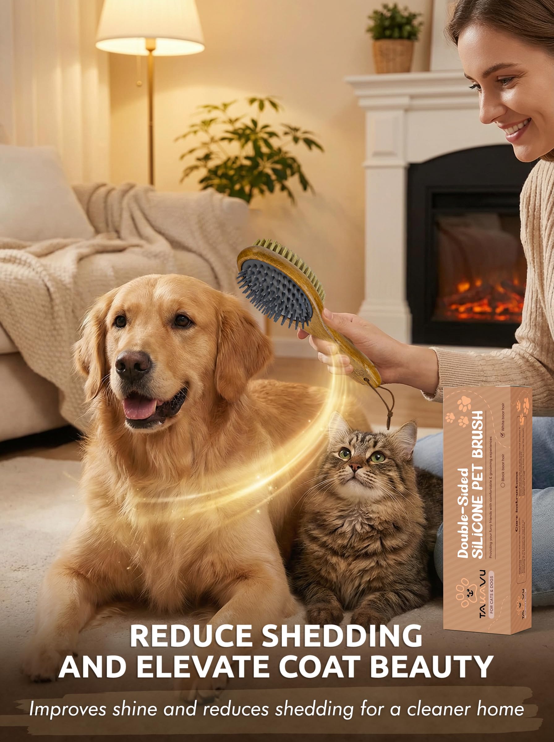 TAKAVU wood-handle grip during daily grooming session.