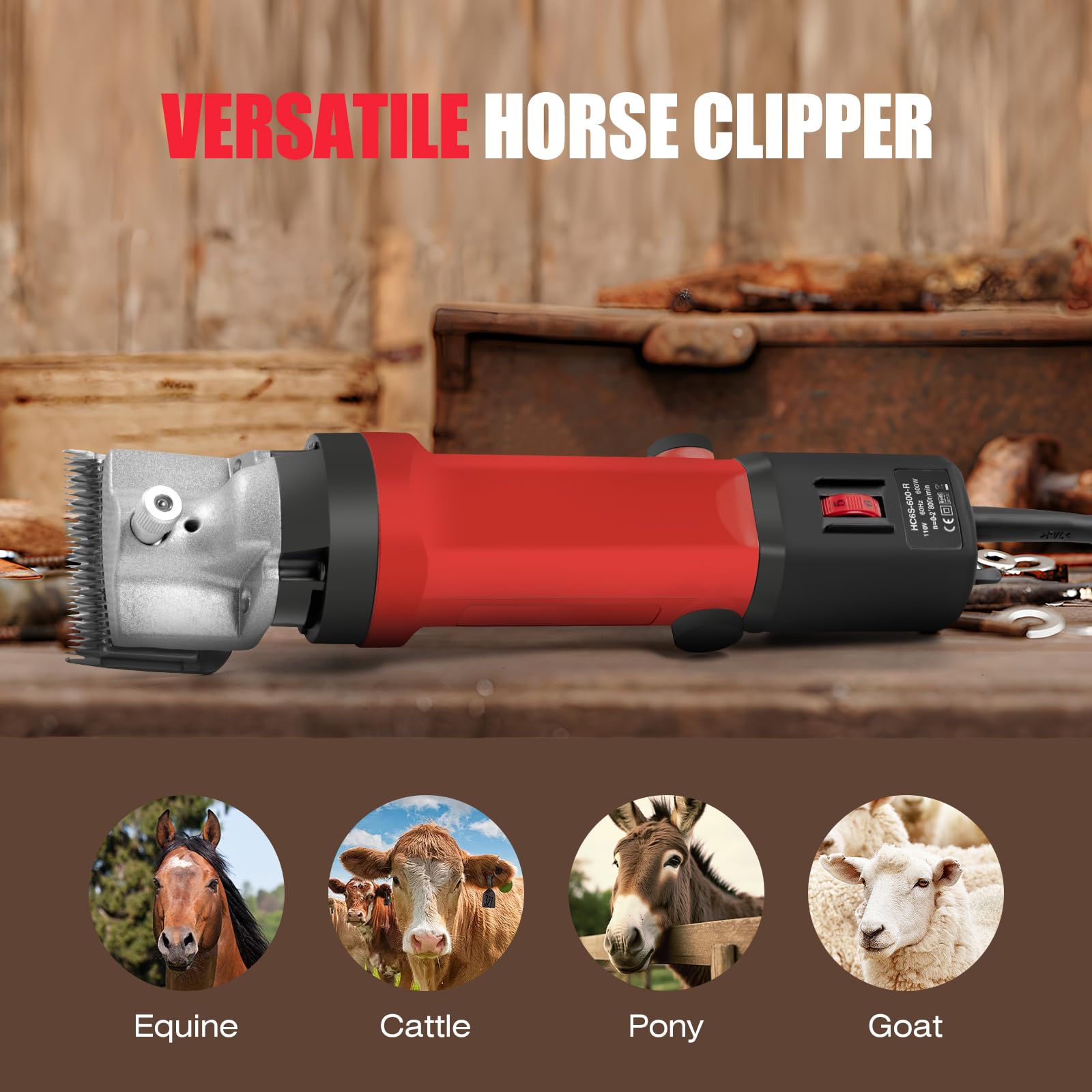 TAKEKIT 16ft cord offers flexible reach around animals and equipment.