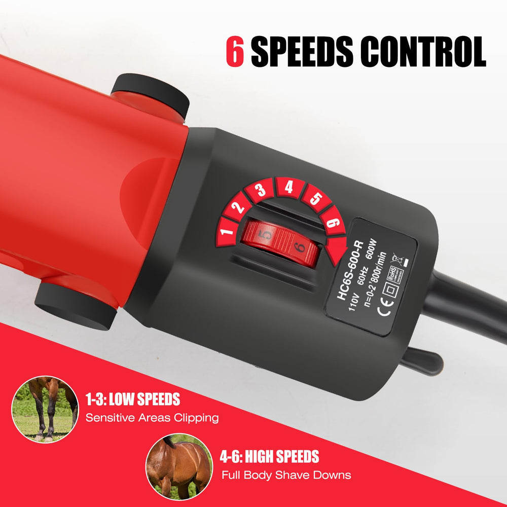 TAKEKIT 6-speed control enables precise trimming on sensitive areas and thick coats.