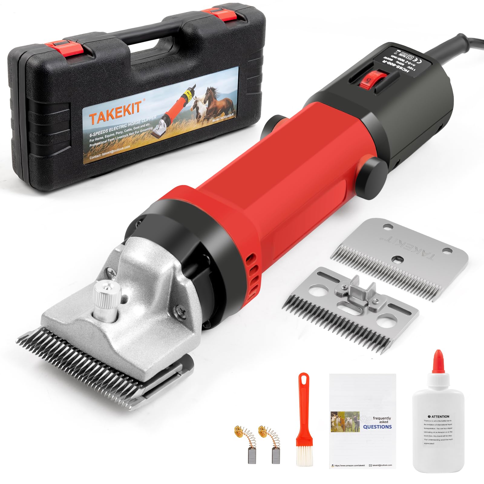 TAKEKIT horse clippers with 600W motor deliver strong performance for tough coats.