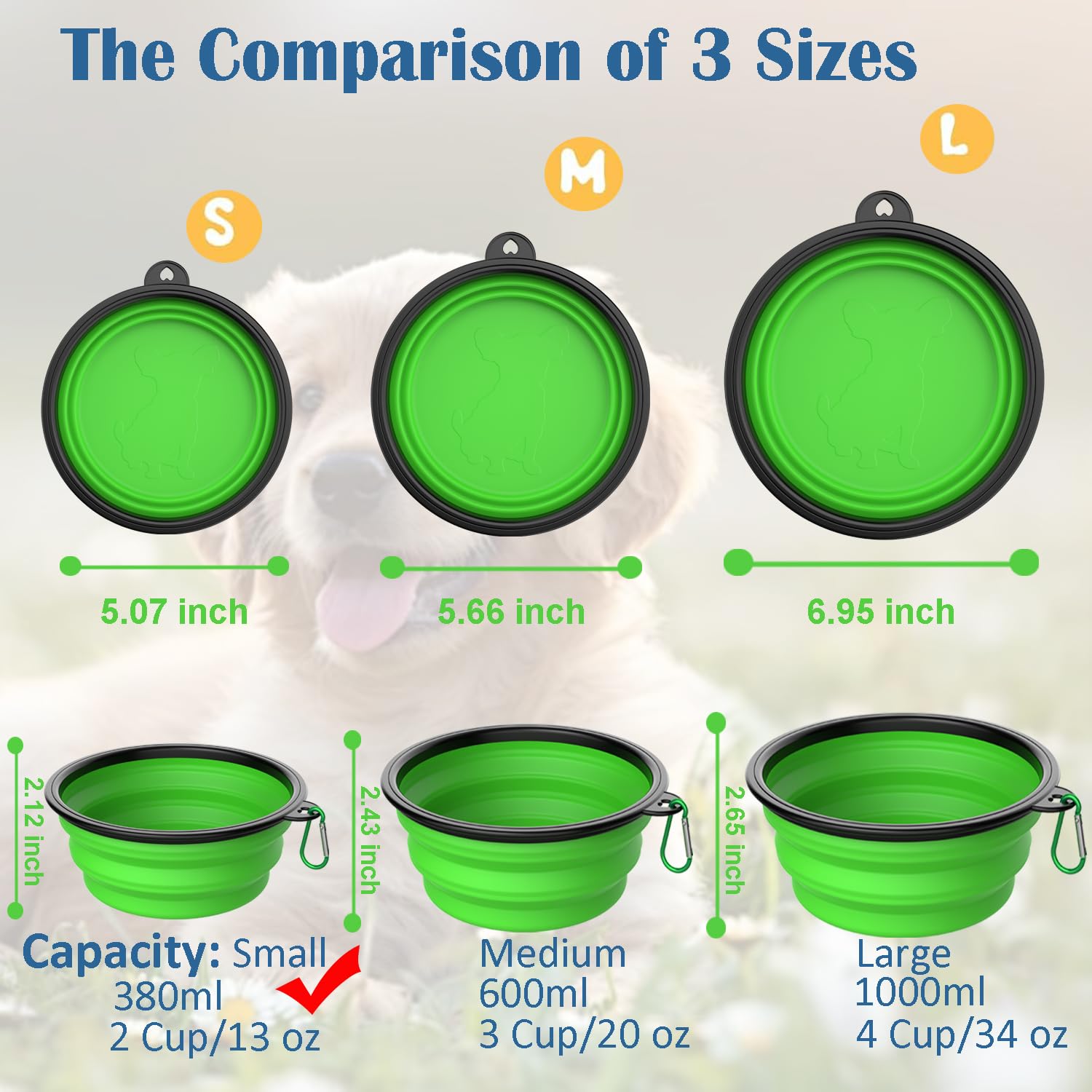 Takfox collapsible bowl with carabiner clip attached to leash for secure travel