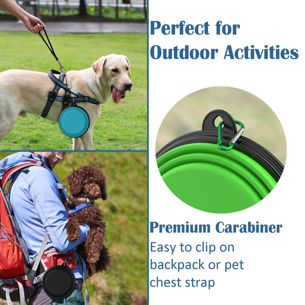 Takfox travel dog bowls in outdoor setting ready for hiking or walking