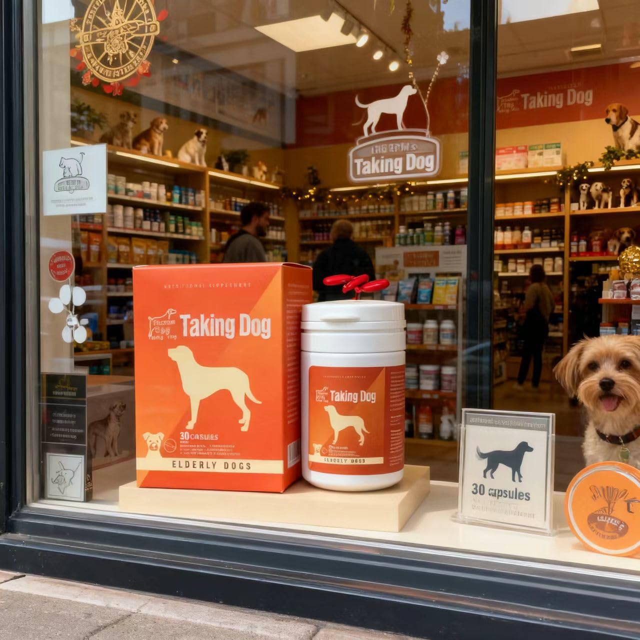 Taking Dog brain-function capsules fed to dog during meals for convenience.