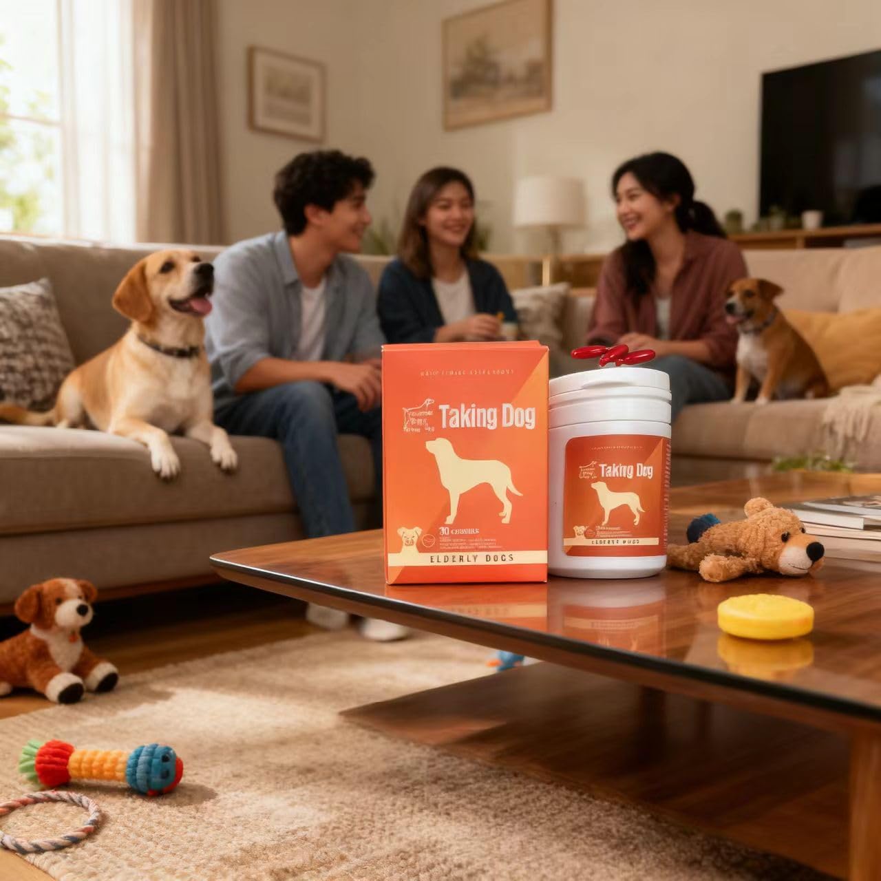 Taking Dog brain-function dosing on meal time shows simple administration.