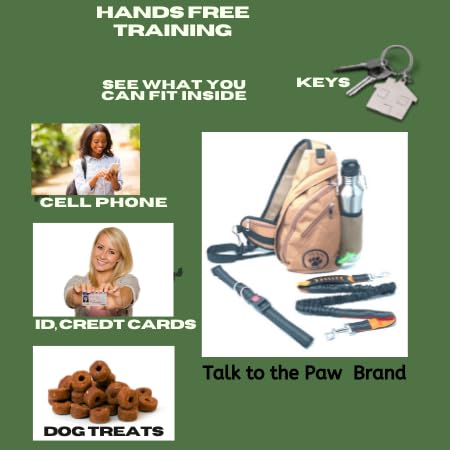 Talk to the Paw tan bag suits everyday dog walking and agility