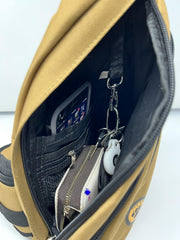 Talk to the Paw treat pocket open demonstrates spill-resistant treat storage