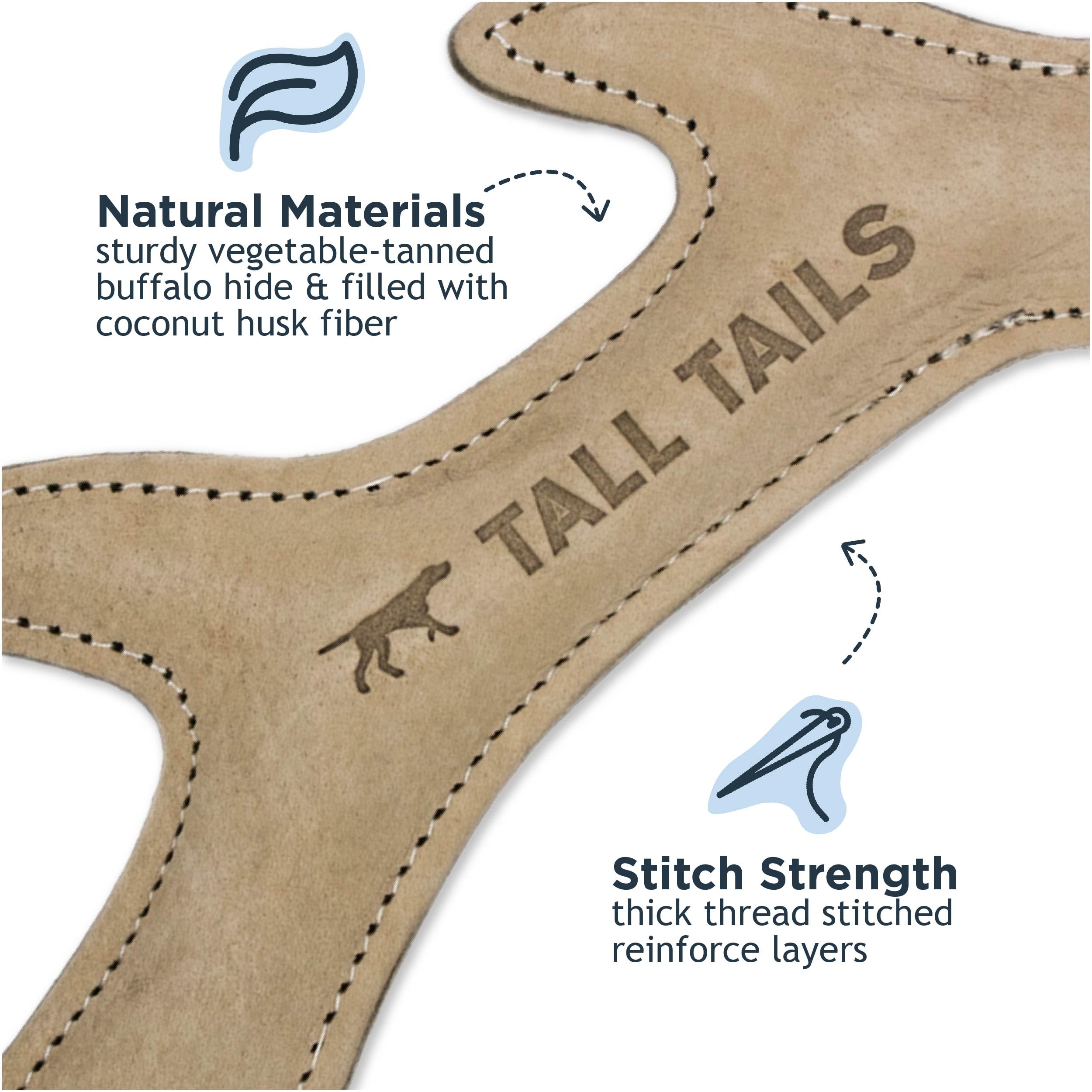 Tall Tails leather antler fetch toy buffalo hide texture for secure grip