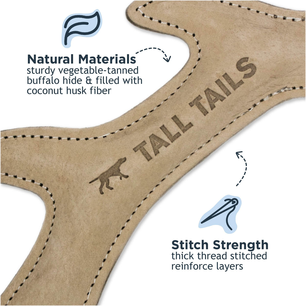 Tall Tails leather antler fetch toy buffalo hide texture for secure grip