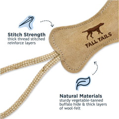 Tall Tails Wool-felt layer close-up, showing sturdy construction for confident tugging.